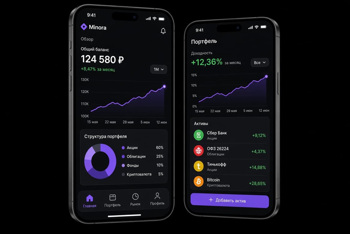 Minora app screens